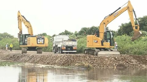 千葉でまた大雨　印旛沼では堤防復旧作業　冠水続く住宅街では水位上昇　“盛り土崩落”で排水できず