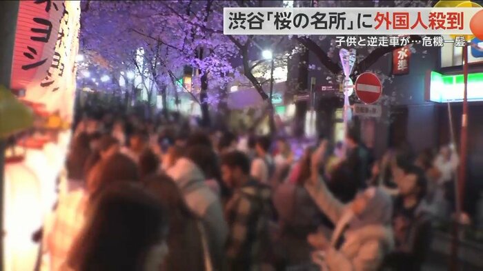 外国人観光客らが車道にあふれ“すし詰め”状態に