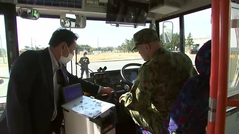 自衛官がバス・トラックの運転を体験 退職後の再就職先に 岩手県滝沢市|FNNプライムオンライン