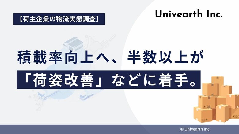 【荷主企業の物流実態調査】積載率向上へ、半数以上が「荷姿改善」など現場の工夫に着手。一方「共同配送」「パレット標準化」など、業界連携を視野に入れた施策も4割超。