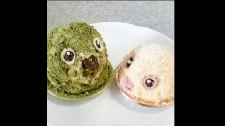 ペアの鳥スイーツ