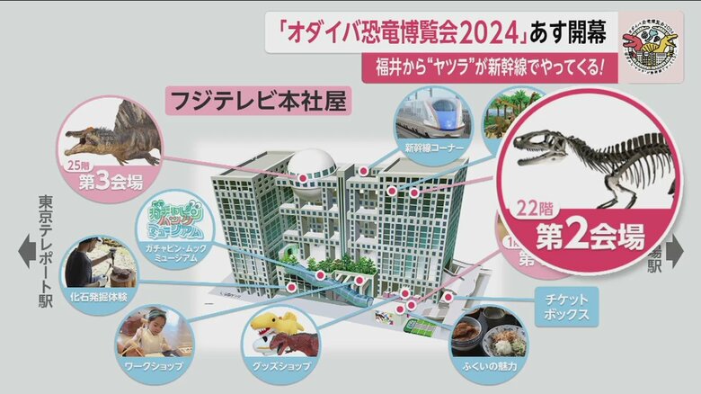 「オダイバ恐竜博覧会2024」会場マップ