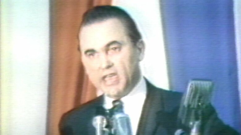 1968年大統領選に出馬したジョージ・ウォレス氏。アラバマ州知事を4度務めた。
