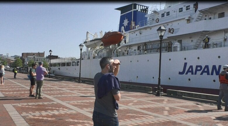 ボルチモア市民にも「こじま」の入港は注目された