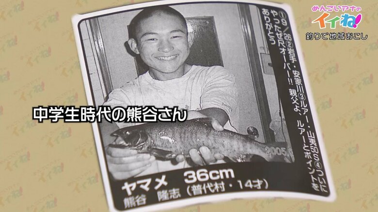 中学生時代の熊谷さん。釣り雑誌で取り上げられることも
