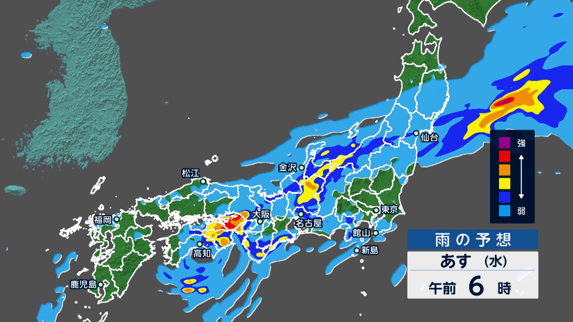 東海地方に線状降水帯予測　三重はきょう昼過ぎから、静岡・愛知・岐阜は夕方からあす朝にかけ大雨災害に警戒