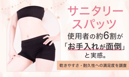 サニタリースパッツ使用者の約6割が「お手入れが面倒」と実感。乾きやすさ・耐久性への満足度を調査