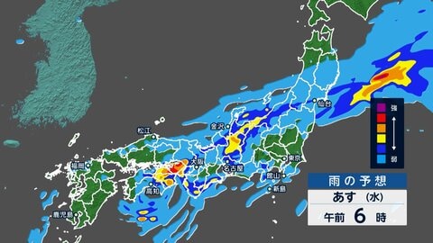 東海地方に線状降水帯予測　三重はきょう昼過ぎから、静岡・愛知・岐阜は夕方からあす朝にかけ大雨災害に警戒