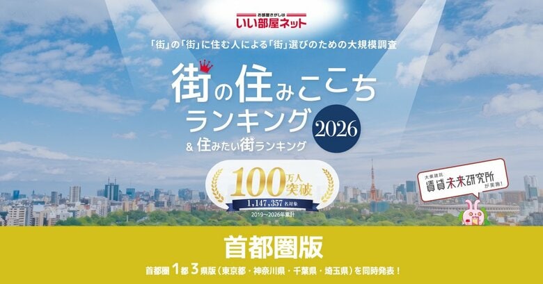いい部屋ネット　街の住みここち＆住みたい街ランキング2026＜神奈川県版＞