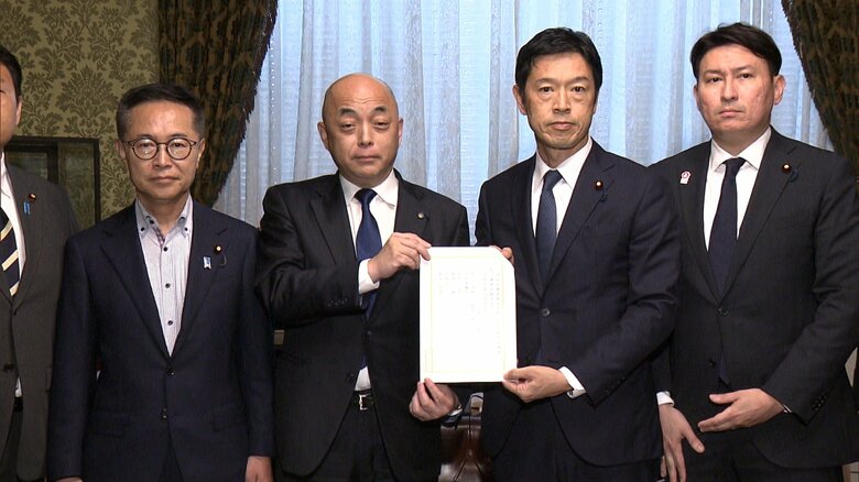 財務金融委員長の解任決議案提出　立憲民主党など野党6党｜FNNプライムオンライン