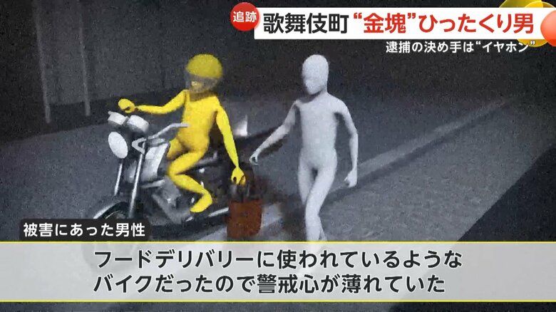 高橋容疑者が、追い抜きざまに男性が手に持っていたバッグを奪った一部始終のイメージ⑤