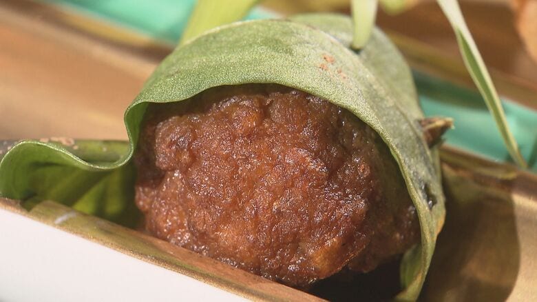 とり団子のスイバ巻き