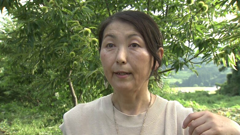 栗林に犬を連れて行っている「ひがしゆり栗の里づくり実行委員会」の木内雅美さん