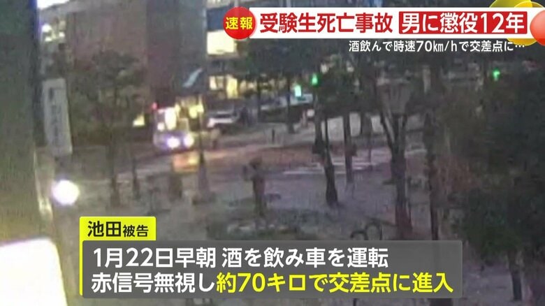 交差点に進入し事故を起こす直前の様子（1月22日、JR郡山駅前）④