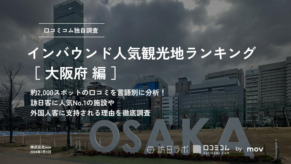 独自調査】2024年最新：外国人に人気の観光スポットランキング［大阪府編］1位は2年連続で「ユニバーサル・スタジオ・ジャパン」！|  インバウンド人気観光地ランキング #インバウンドMEO