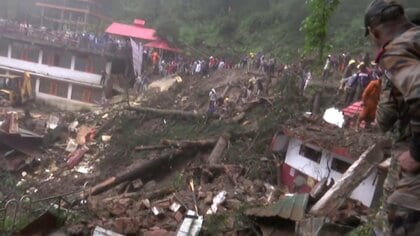 インド北部で豪雨　土砂崩れで寺院など倒壊し29人死亡