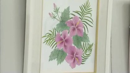 巧みな技法で表現された色とりどりの花が咲き誇る　岡山市のデパートで「戸塚刺しゅう展」開催【岡山】