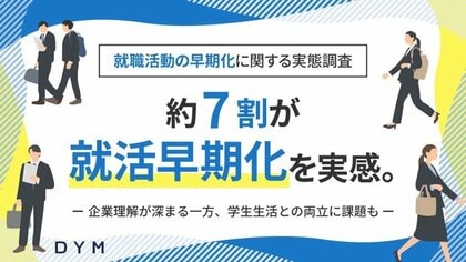 就職活動の早期化、約7割が実感。「企業理解が深まった」「比較・検討できた」との声がある一方、学生生活との両立には課題も