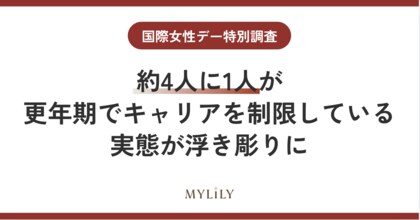 【国際女性デー】約4人に1人が更年期にキャリアを制限している実態が浮き彫りに。職場の理解不足と更年期症状は「病気ではない」という思い込みが、専門医療へのアクセスに大きく影響