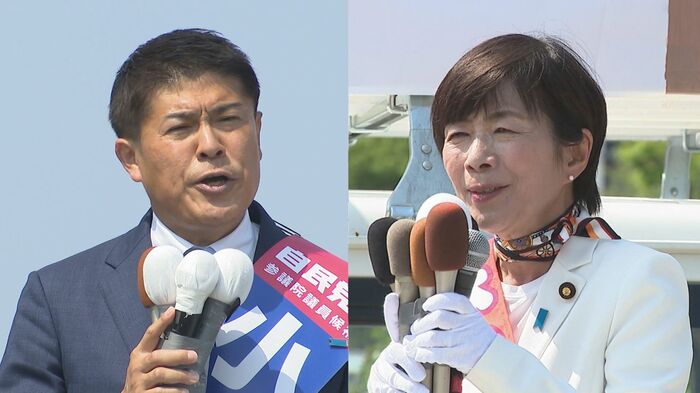 (左)自民・小林一大氏 (右)立憲・森裕子氏