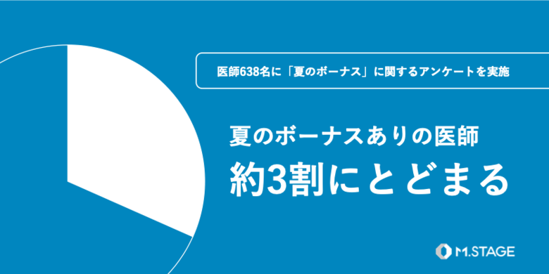 夏のボーナスありの医師 約3割にとどまる【医師638名にアンケート調査を実施】
