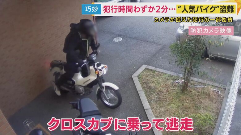 わずか2分で盗難 人気バイク「クロスカブ」被害相次ぐ 防カメに犯行の一部始終 「高く売れる」と専門家｜FNNプライムオンライン