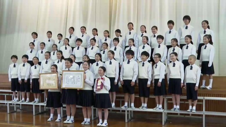 黒沢尻北小学校合唱部、全国大会で最高賞を受賞　学校で報告会　岩手県北上市｜FNNプライムオンライン