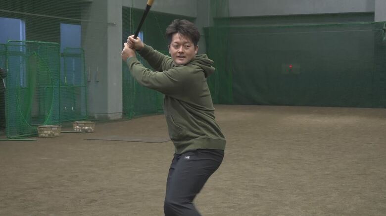 野球教室で中学生に指導（2025年11月）