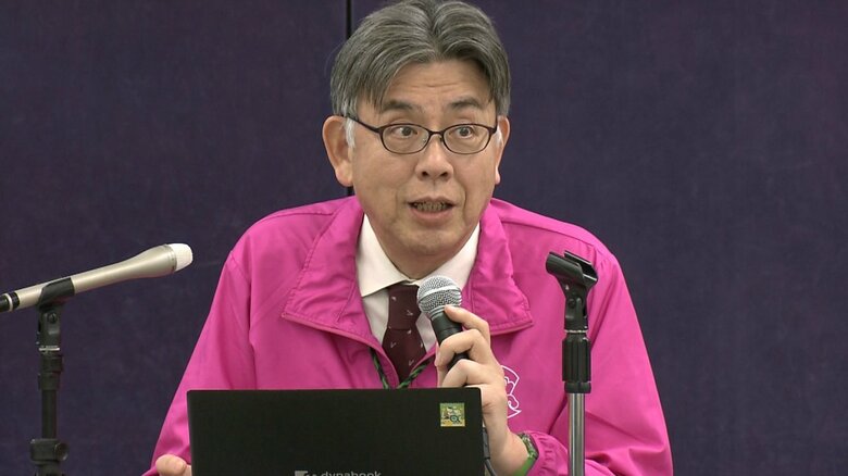 警報で会見する県感染症管理センター・後藤センター長