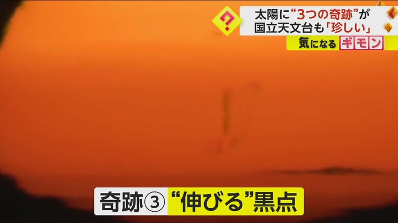 筋の正体は黒点が伸びる様子だった