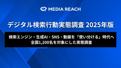 検索エンジンの「一強時代」に変化の兆し──生成AI・SNS・動画との使い分けが拡大【全国1,200名対象・デジタル検索行動調査 - 株式会社メディアリーチ調べ】