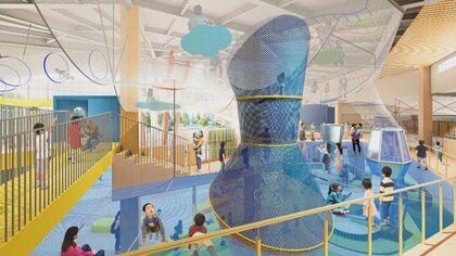 来年8月開業「新川こども施設」の概要発表　「屋内型ふわふわドーム」「空中のひみつ基地」「シンキロウタワー」などの遊び場　年間10万人利用見込む