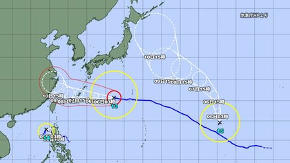 【台風情報】台風15号発生　トリプル台風に　「大型」の勢力も暴風域なし　9日から10日に日本へ接近