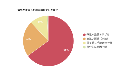 【アンケート調査】電気が止まった原因は停電についで「未納・手続きミス」が34%!
