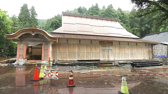 改修が進む大安禅寺の本堂