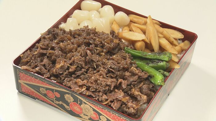 田幸さんが作った牛ずし弁当