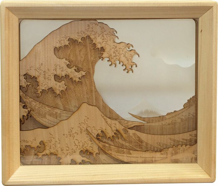 のとひばこ「富嶽三十六景」(提供:東森木材)