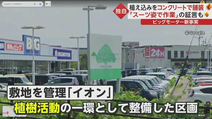 「イオン」が植樹活動の一環として整備した区画