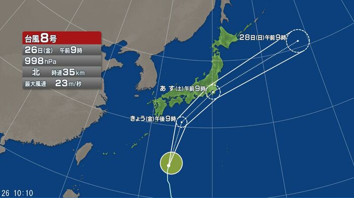 台風7号の進路予想図