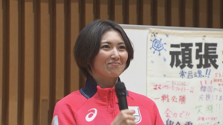 【カーリング】吉村紗也香“まだ諦めるな！”大学時代の自分にかけるとしたらどんな言葉をかけますかの質問に…母校の札幌国際大学で壮行会｜FNNプライムオンライン