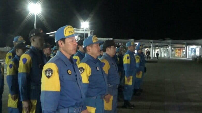 被災地に向かう県警の広域緊急援助隊 警備部隊（1月1日）