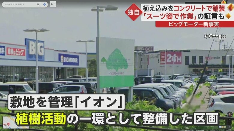 「イオン」が植樹活動の一環として整備した区画