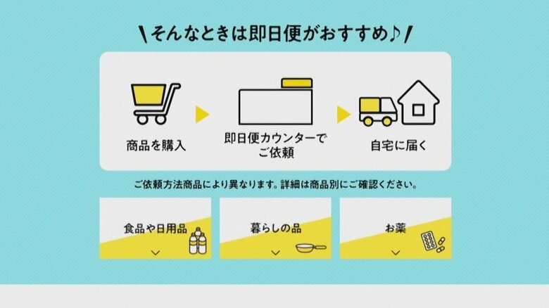 イオンスタイル白山浦では買った商品をその日のうちに自宅へ届けるサービスも