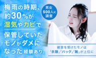 【男女500人に調査】梅雨の時期、約30%が湿気やカビで「保管していたモノがダメになった」経験あり。被害を受けたモノは「衣類」「バッグ」「靴」が上位に