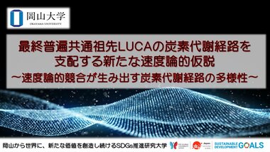 【岡山大学】最終普遍共通祖先LUCAの炭素代謝経路を支配する新たな速度論的仮説 ~速度論的競合が生み出す炭素代謝経路の多様性~