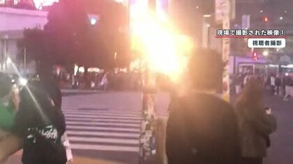 【乱射】渋谷スクランブル交差点で人に向けて花火連発…124秒の一部始終　一時騒然