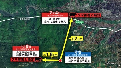 体毛のＤＮＡ鑑定で同一個体か特定へ　同地域でクマ襲撃による死亡事案相次ぐ　露天風呂や遺体発見の山林などから採取　岩手県北上市