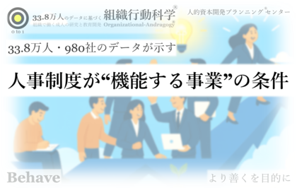 33.8万人・980社の分析から判明「人事制度が“機能する事業”と“機能しない事業”を分ける決定的な条件とは」（組織行動科学(R)）