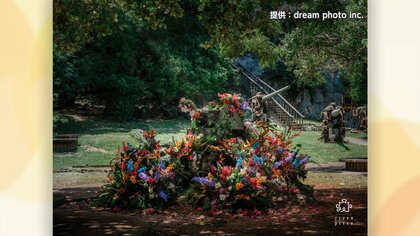 “世界を花で一つに”　サイパンに残る旧日本軍の戦車に花を生ける　戦後80年の節目に実現　秋田のフラワーアーティストが現地住民と共に慰霊と平和願い祈り捧げる