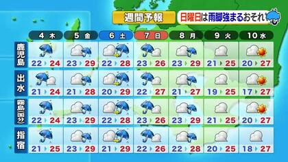かごしま天気速報（6/3）4日は激しい雨と雷に注意！土砂災害のおそれも　